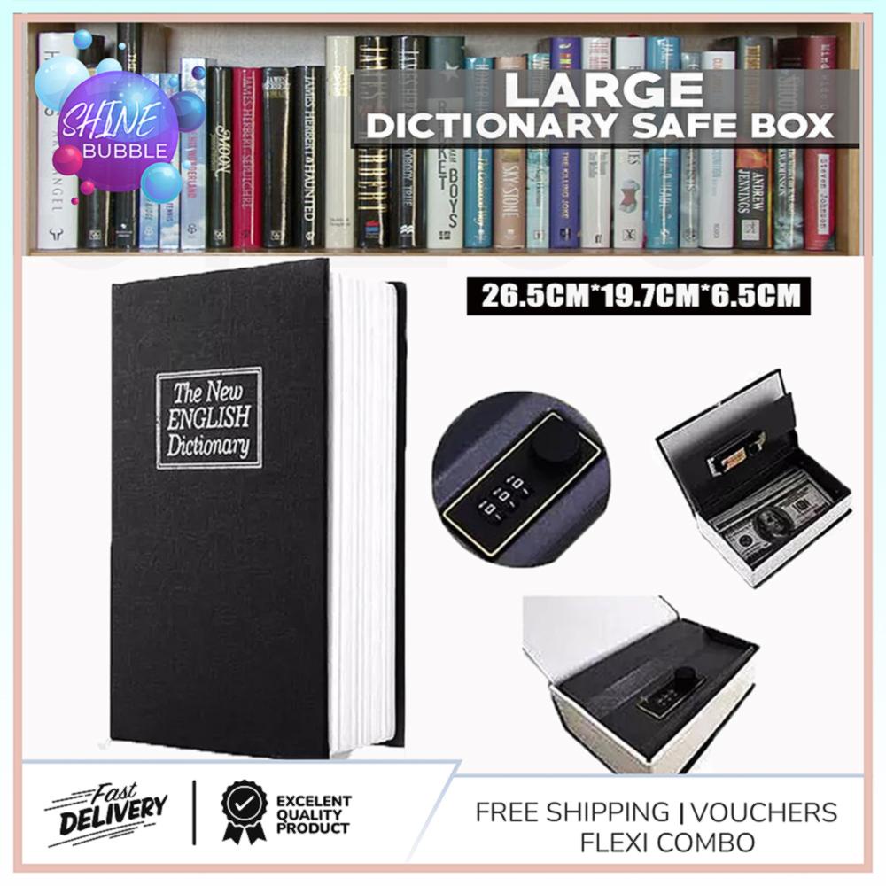 S987 SHINE BUBBLE Mini Safe Box Book Money Metal Steel Dictionary