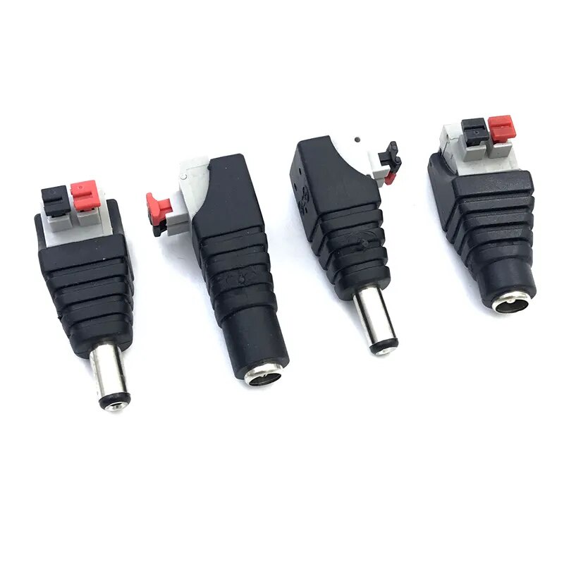 Push Button Dc Power Jack Plug Adapter Connector 12v Press Dc Connector Malefemale 21 X 55mm 3658