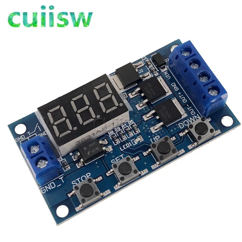 DC 12V 24V Dual MOS LED Digital Time Delay Relay Trigger Cycle Timer ...