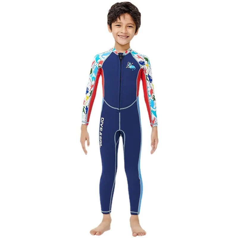 ๑2MM Neoprene Full Body Wetsuits Kids Swimwears Diving Suits Long