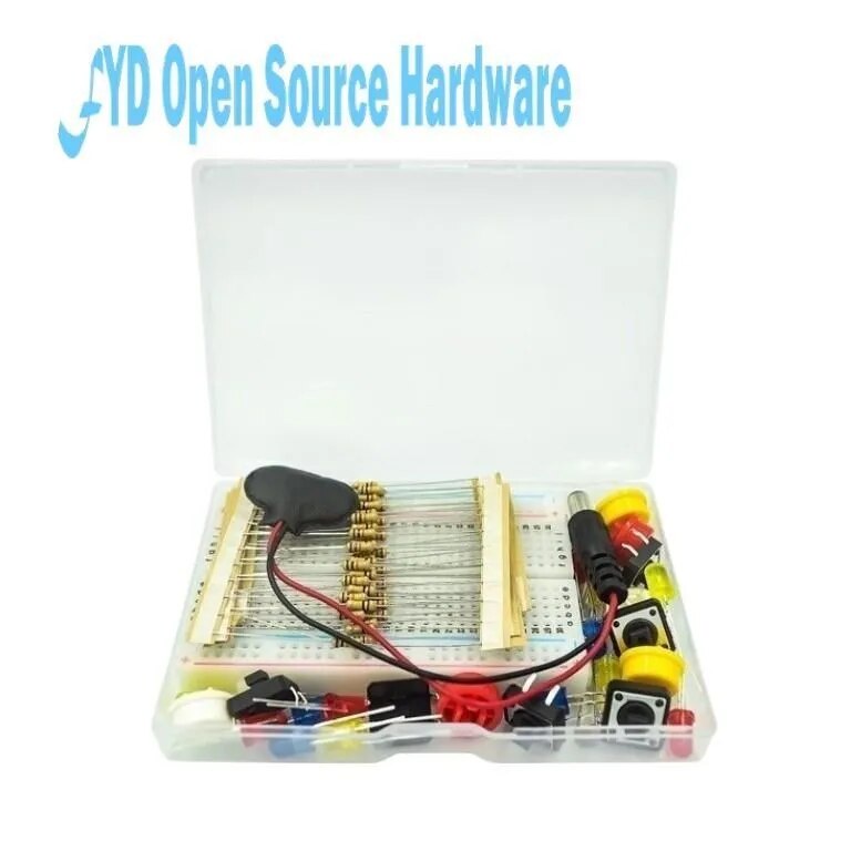 Portable Kit Resistor Jumper Wires Breadboard Switch Key LDR Battery