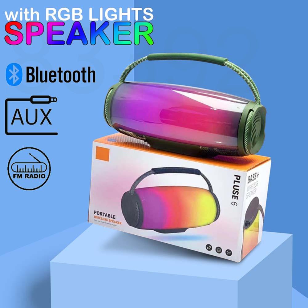 COD! Pluse 6 Portable Bluetooth Speaker with Light Show Eye Catching
