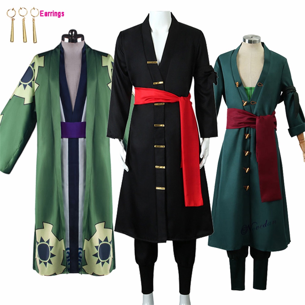 Anime Zoro Cosplay Anime Zoro Two Years Later Kimono Robe Wig Role ...