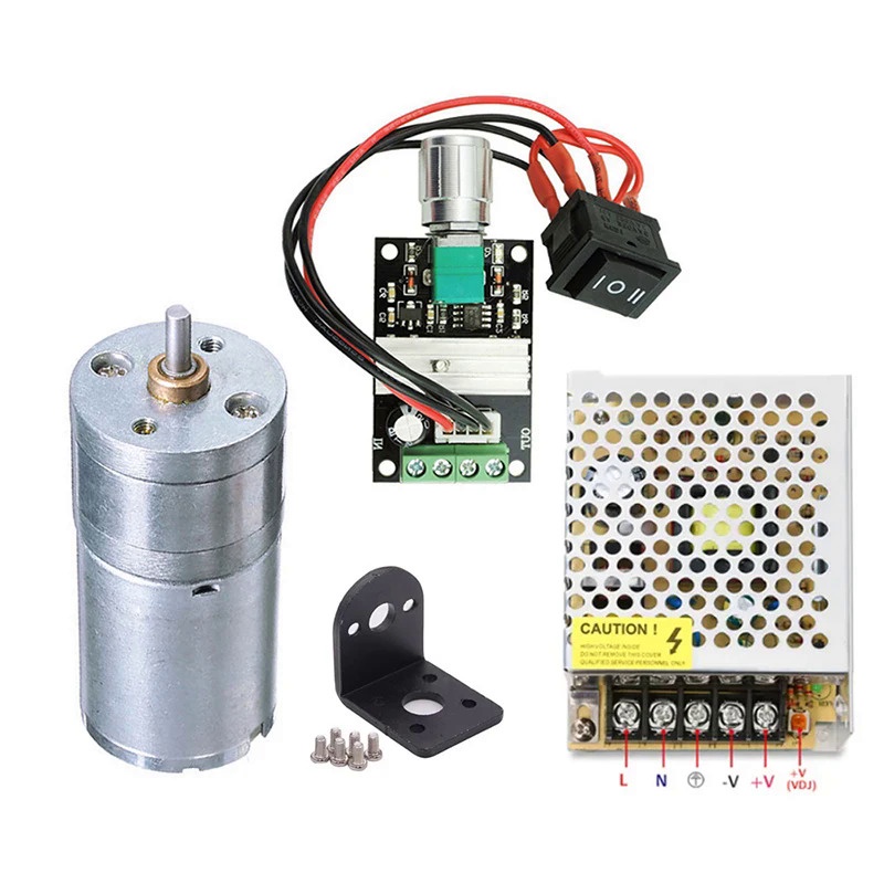 JGA25-370 DC Motor with Bracket Speed Controller DC 6V 12V 24V Gear ...