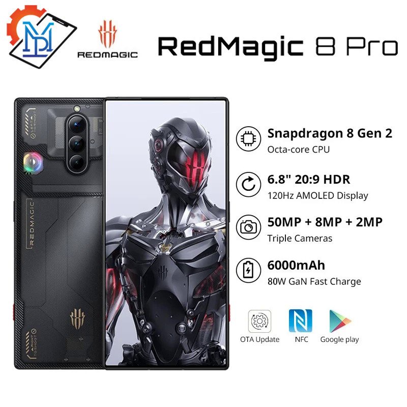 Red Magic 9 8 Pro Tempered Glass + LED Flash Soft TPU Protection Cover  Shockproof Case For Nubia Red Magic 7 6 Pro 5 Phone Funda