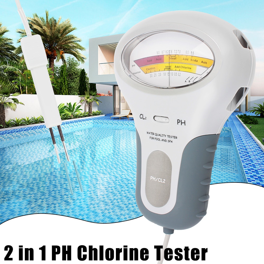 PC-102 PH Tester For Pool Aquarium 2 in 1 PH Chlorine Meter Chlorine ...