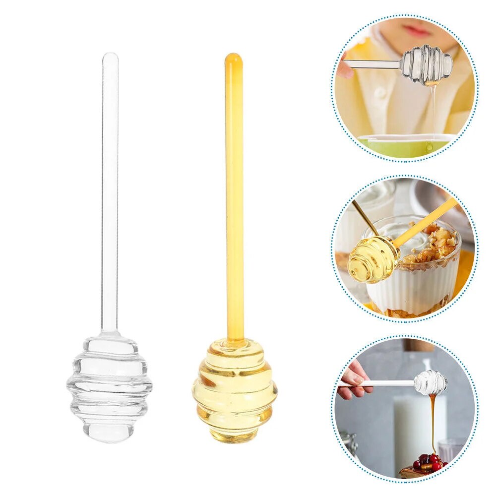 2pcs Honey Stirrer Kitchen Dipper Reusable Sticks Coffee Stirring Rods