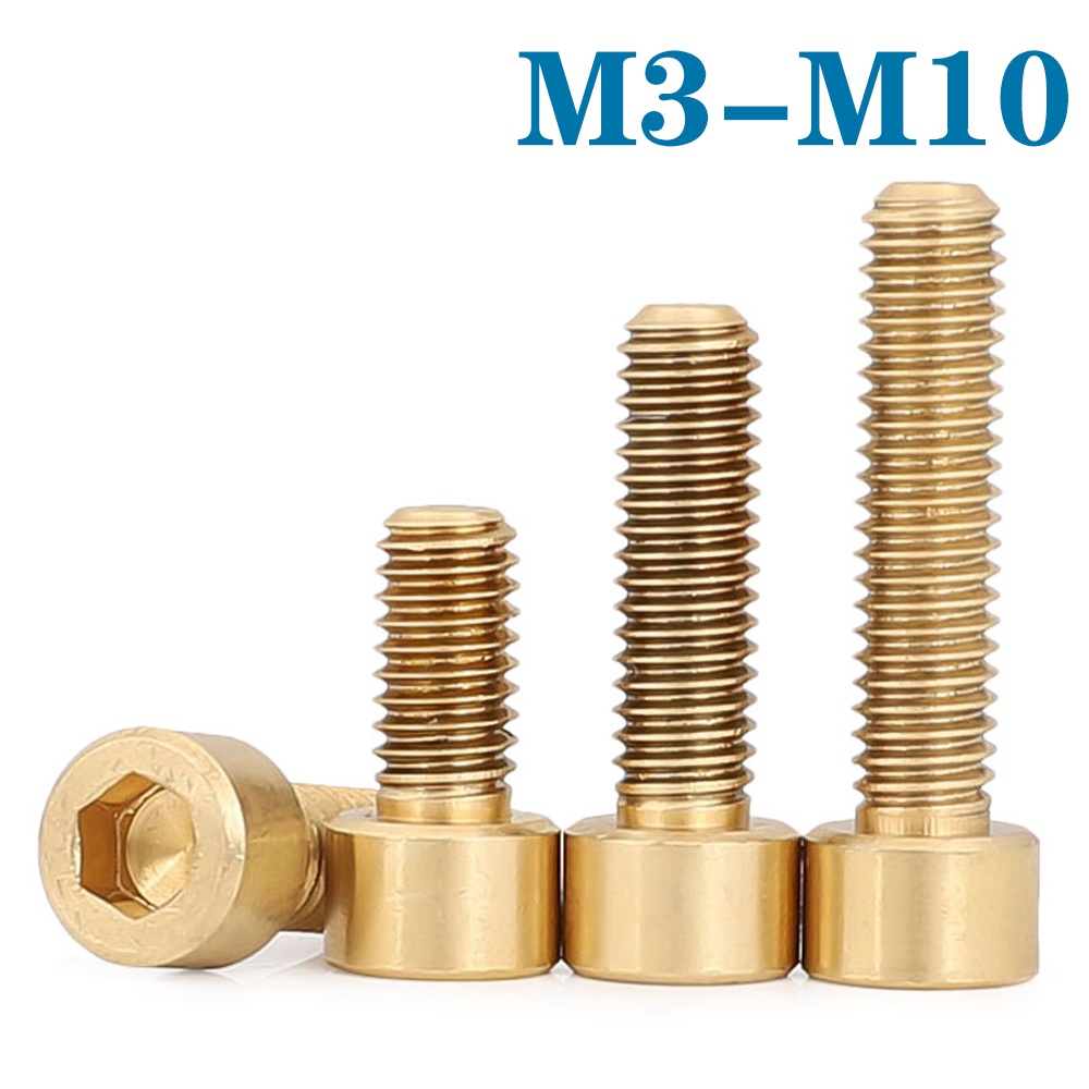 ﹍220pcs M3 M4 M5 M6 M8 M10 Pure Brass Hex Socket Cap Head Screws Allen