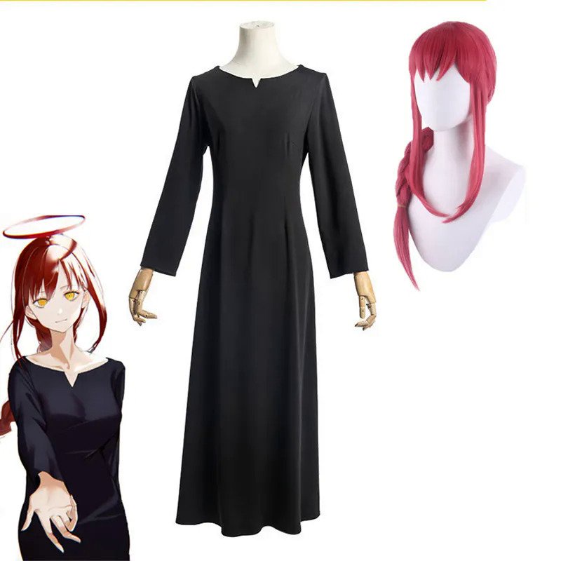 ♀Makima Cosplay Chainsaw Man Cosplay Dress Wig Full Sets Chainsaw Man