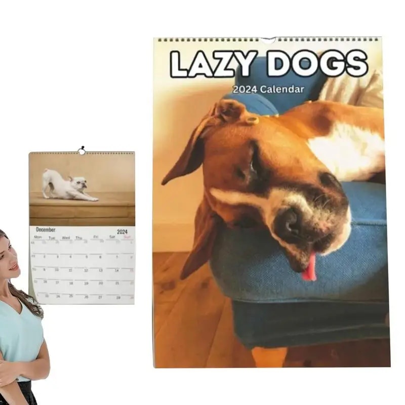 ☪Funny Dog Calendar 2024 Dogs Wall Calendar 2024 January 2024 From