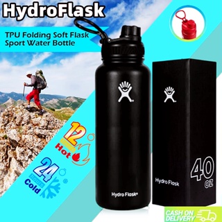  Hydro Flask Water Bottle - Wide Mouth Straw Lid 2.0 - 40 oz,  Hibiscus : Sports & Outdoors