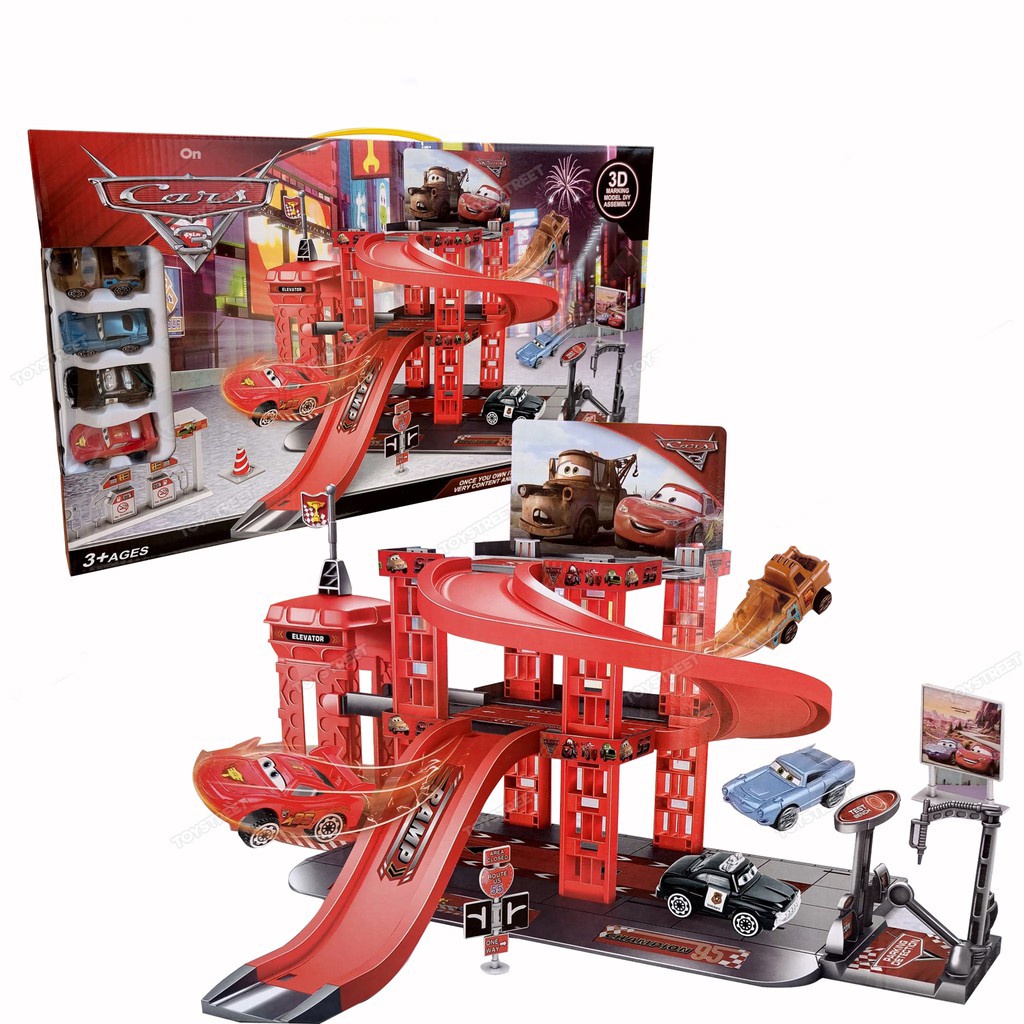 Cars Mcqueen Parking lot set 49pcs Accessories Garage Set Racing Toy Car Toys for Boys Shopee