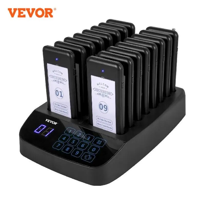 Vevor Restaurant Wireless Guest Paging System 1620 Beepers Que