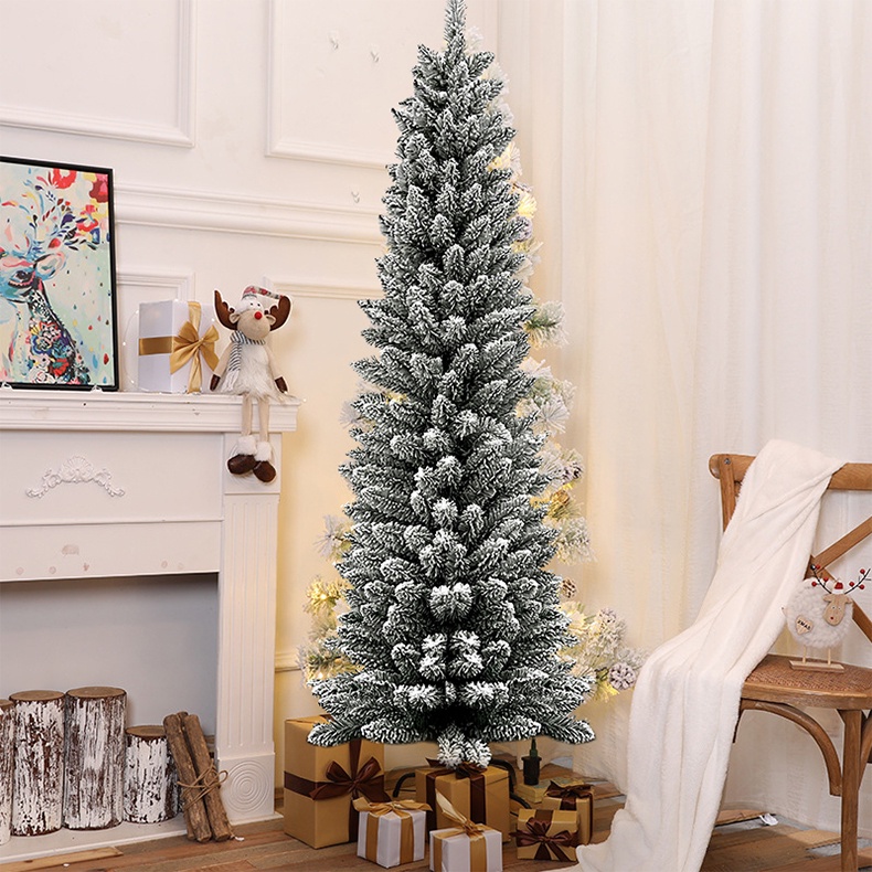 Wivo Pointed Snow Slim Christmas tree Flocking Christmas tree 4ft 5ft
