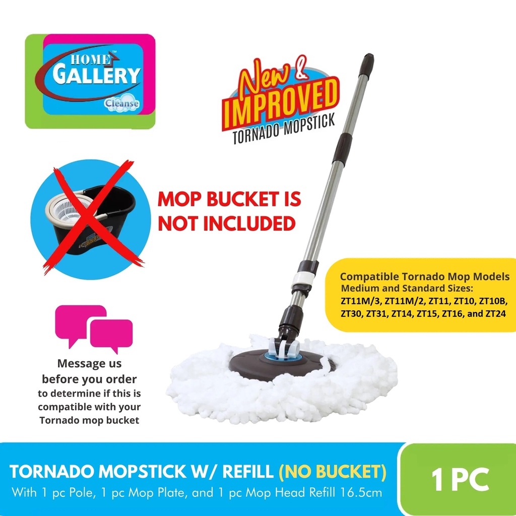 Home Gallery Tornado Mop HANDLE ONLY (No Bucket) Mopstick inclusion