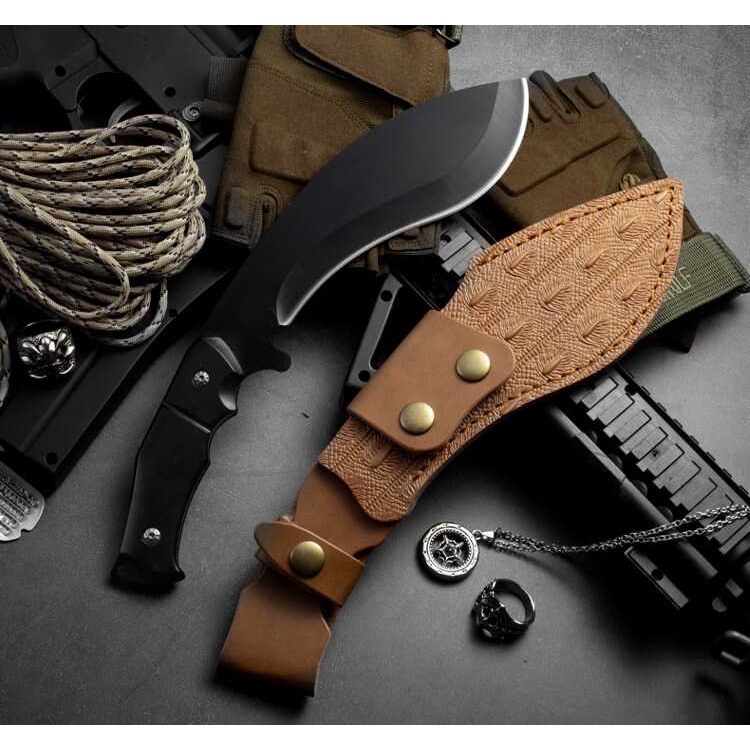 Outdoor knife Nepal high hardness portable sharp knife long saber field knife dogleg bent blade