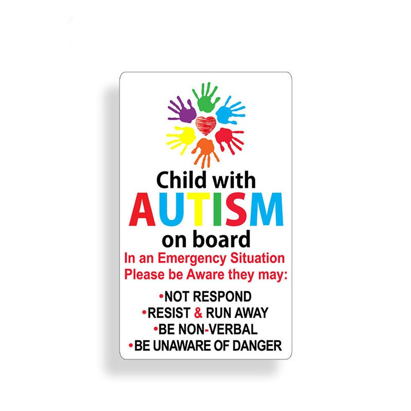 Autistic Sticker Child on Board Autism Awareness Window Bumper Trunk ...