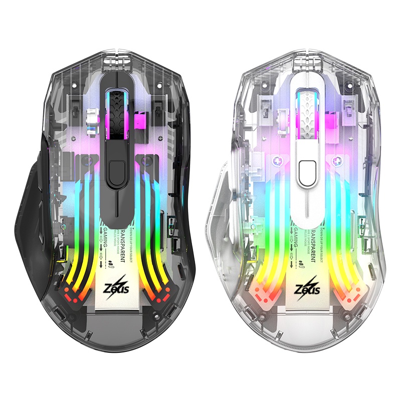 Zeus GD-008 Transparent RGB Mechanical Three Modes Gaming Mouse