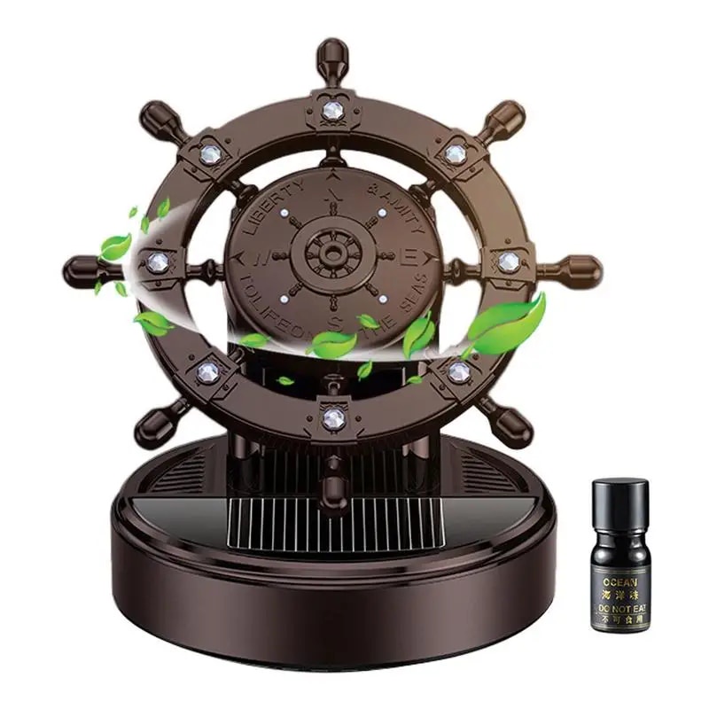 Car Aromatherapy Diffuser Creative Rotating Solar Car Rudder Fresheners ...