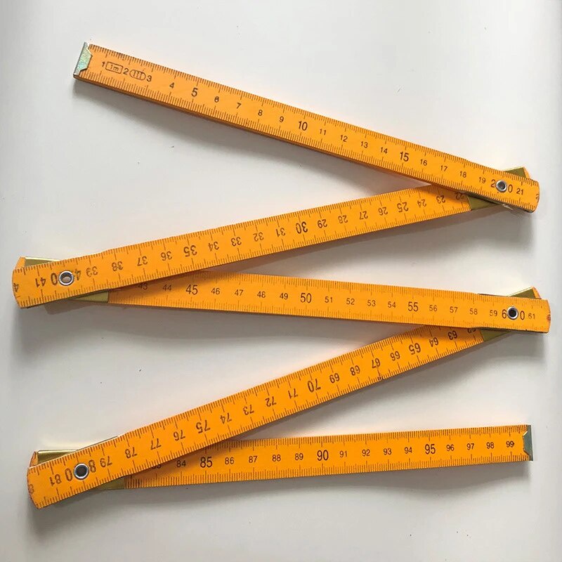 Folding Ruler 1m Long Wooden Composite Foldable Ruler Measuring Tools 