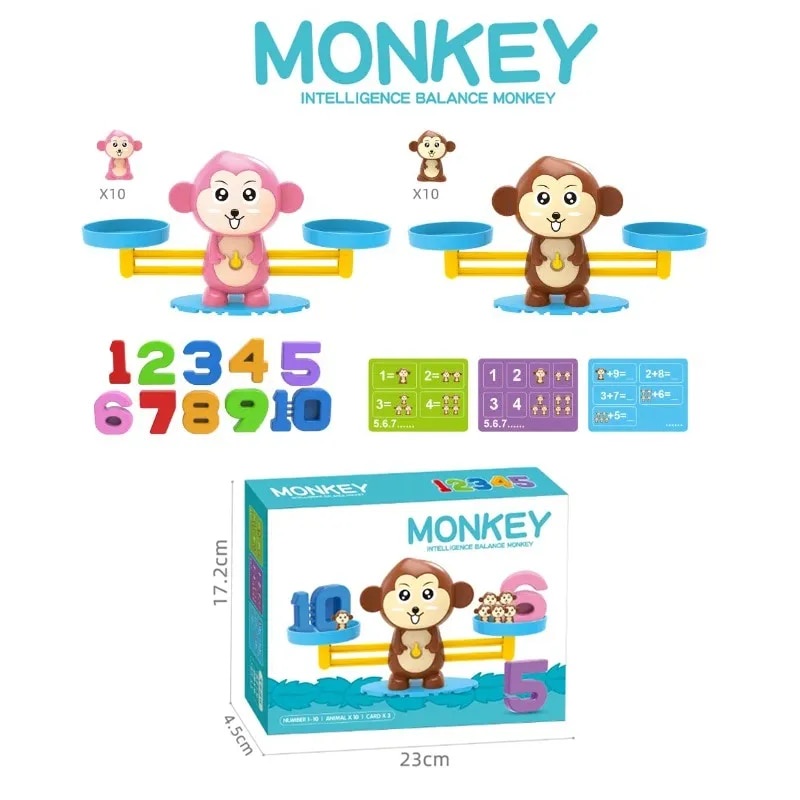 Math Toy Digital Monkey Balance Scale Learning Educational Montessori ...