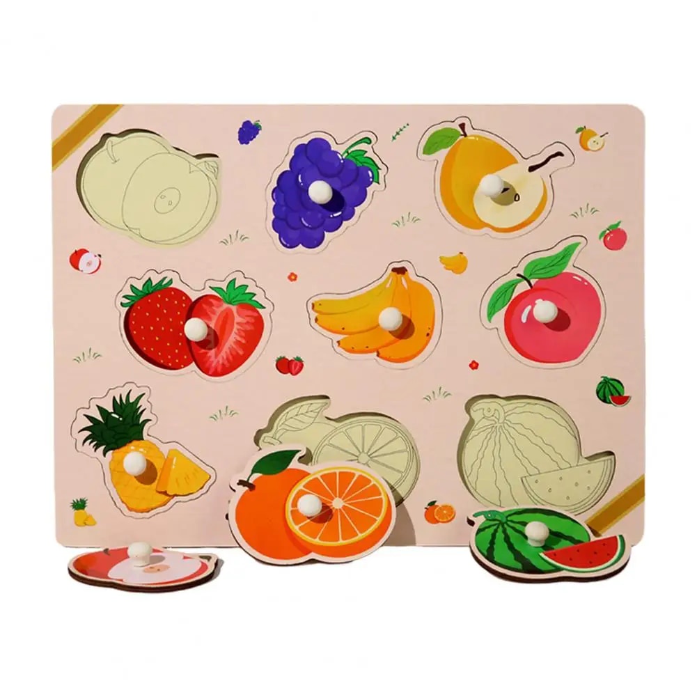 Wooden Puzzle with Rounded Corners Engage Toddler's Senses with ...