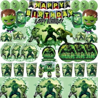 Super Hero Hulk Party Supplies Decorations Kids Birthday Disposable  Tableware Tablecloth Cups plate Party Theme Favors