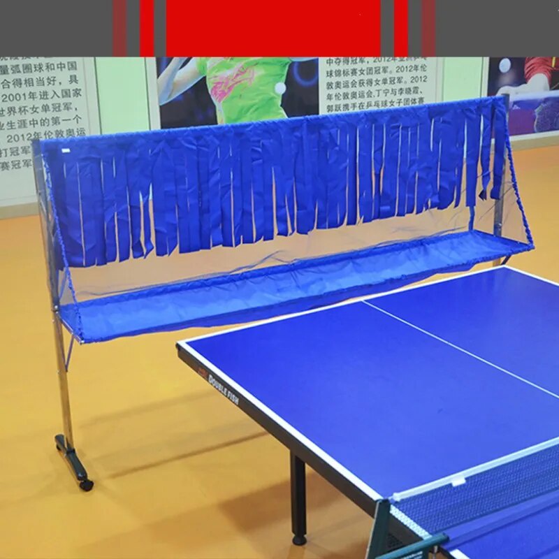 웃Table Tennis Ball Catch Net with Roller Wheels Ping Pong Recycle