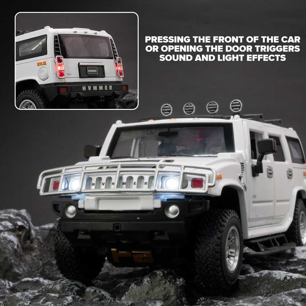 LEO 1:24 HUMMER H2 Metal Diecast Alloy Toy Car Model Trucks For Kids ...