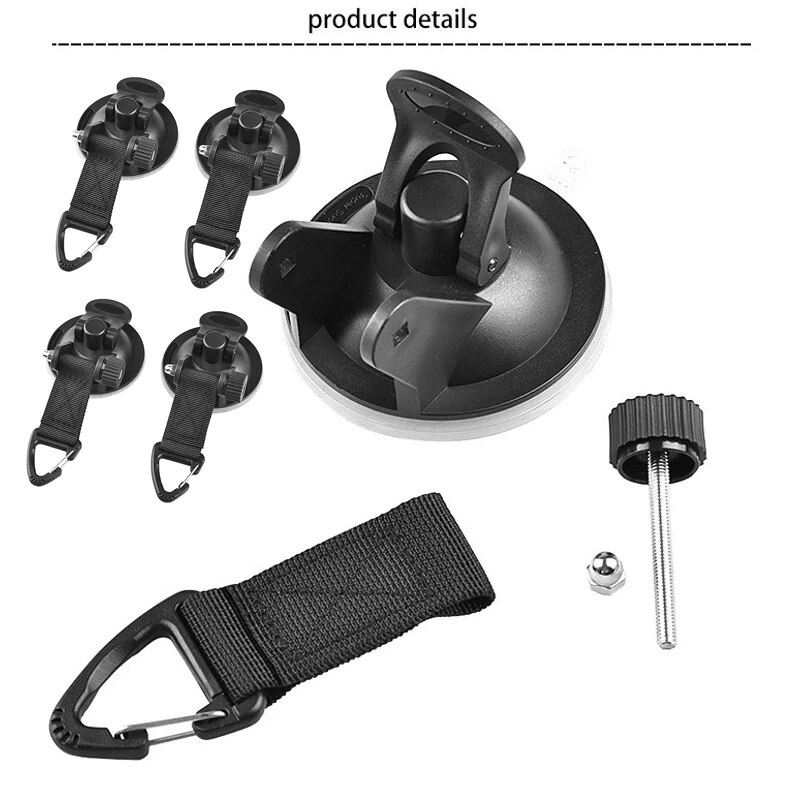 Lot De 4 Ventouses Ancres Solides Extérieur - Pour Fixer Bâches Piscine, Tentes, Abris - Noir