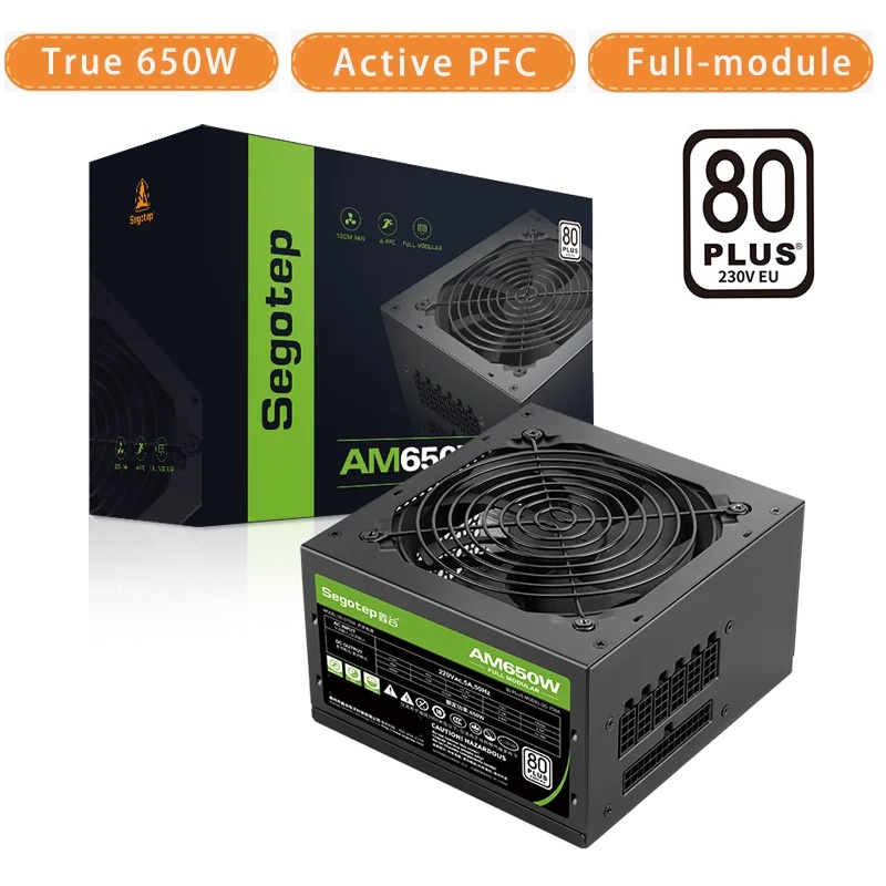 Segotep 650W 80plus Power Supply for Mining Server Source PC Gamer Source PSU PFC Silent Fan ATX