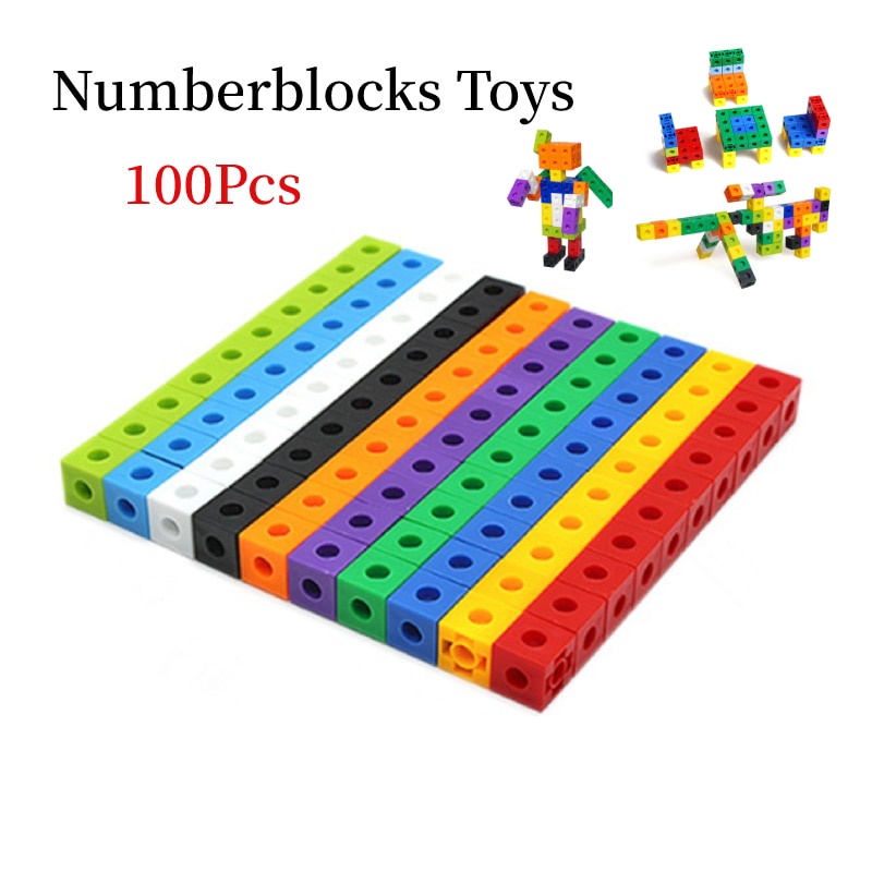 100pcs Math Toys Linking Cubes Numberblocks Interlocking Multilink ...