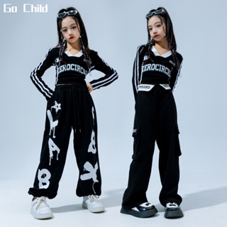 Kids Girls Cargo Pants Casual,Pure Color Trousers Hip Hop Dance Costume 