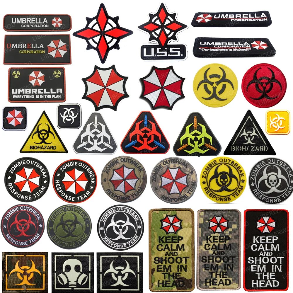 Umbrella Corporation PVC 3D Rubber Badge Tactical Patch Raccoon Logo