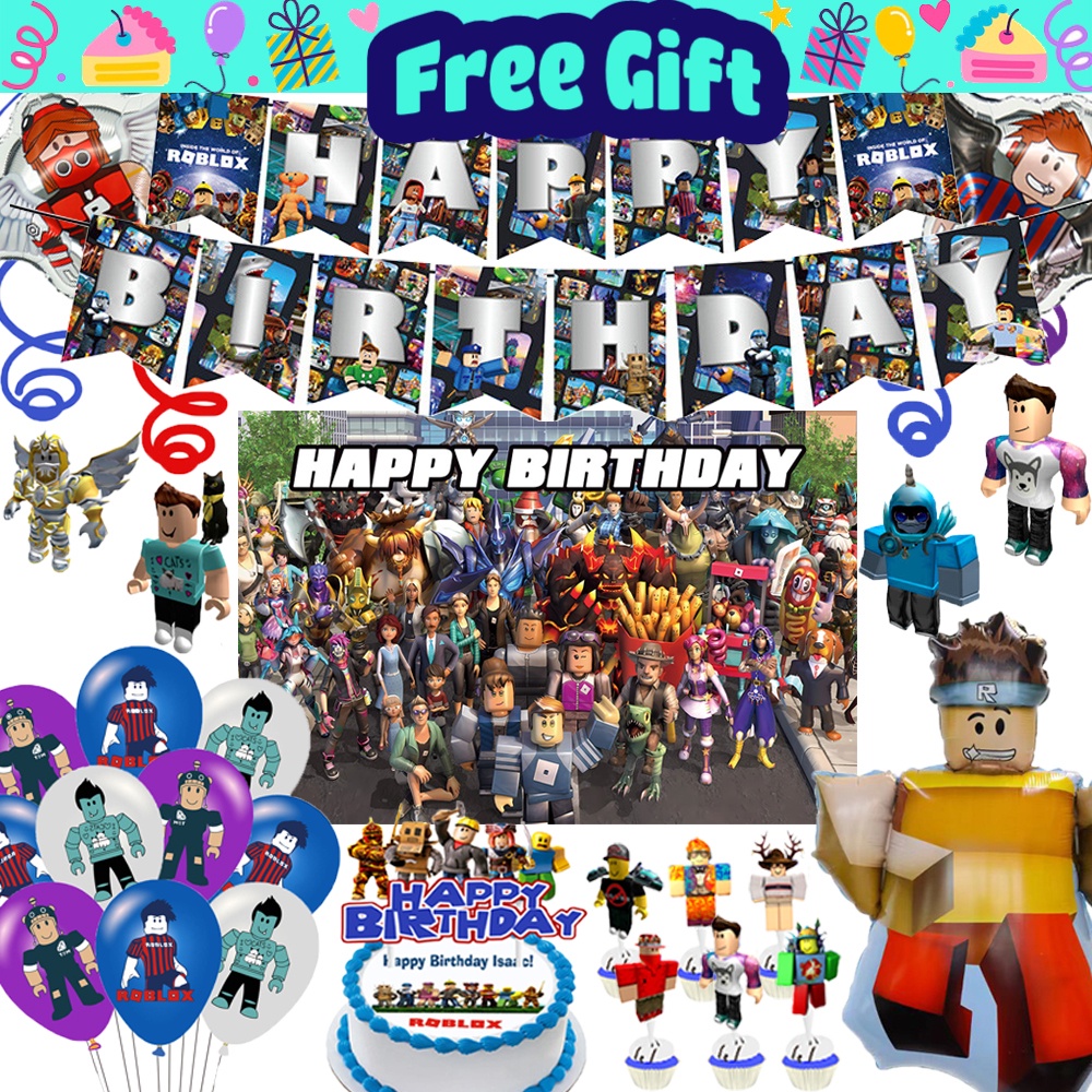 Roblox Game Theme Party Needs Balloons Party Decorations Loot Bags For Birthday Banner Cake 2257