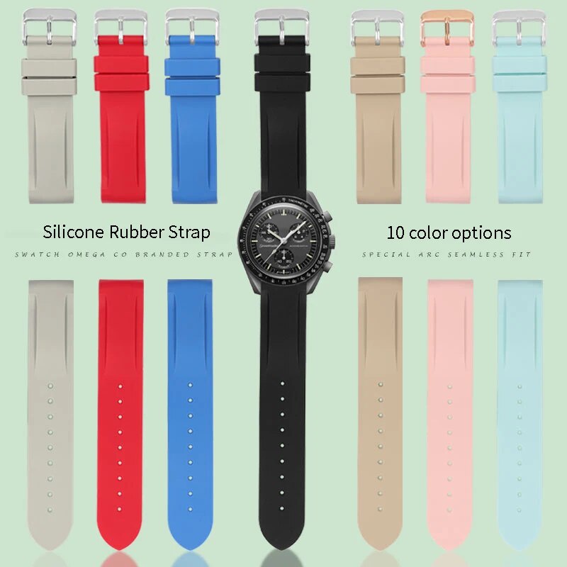 37U For Omega x Swatch Silicon Joint Rubber Strap for BIOCERAMIC ...