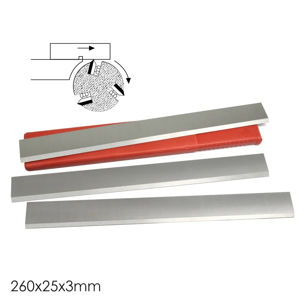 HSS 3pcs 260mm Thicknesser Wood Planer Blade Jointer Knives 260x25x3mm Resharpenable for Jet