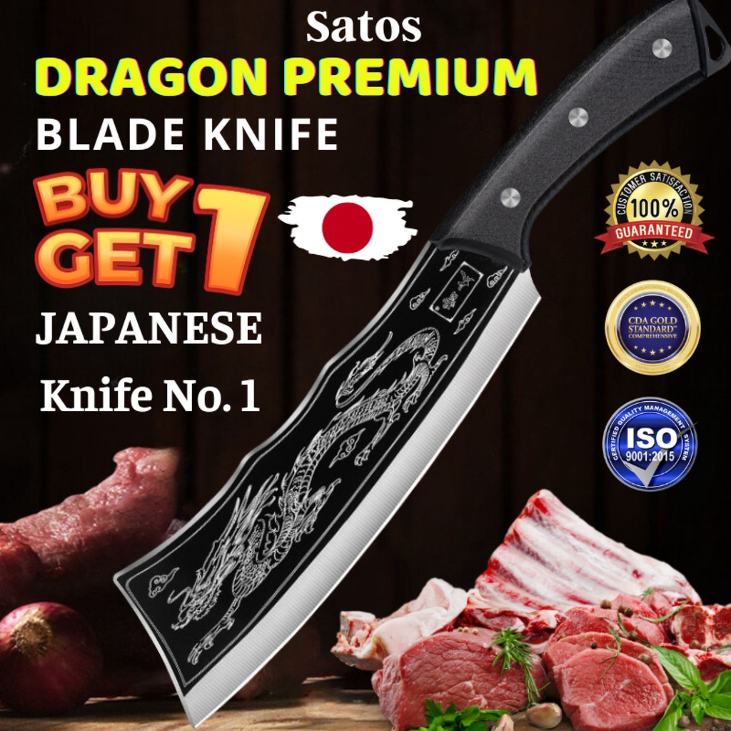 Satos Dragon Premium Blade Japanese Titanium Steel with wooden knife