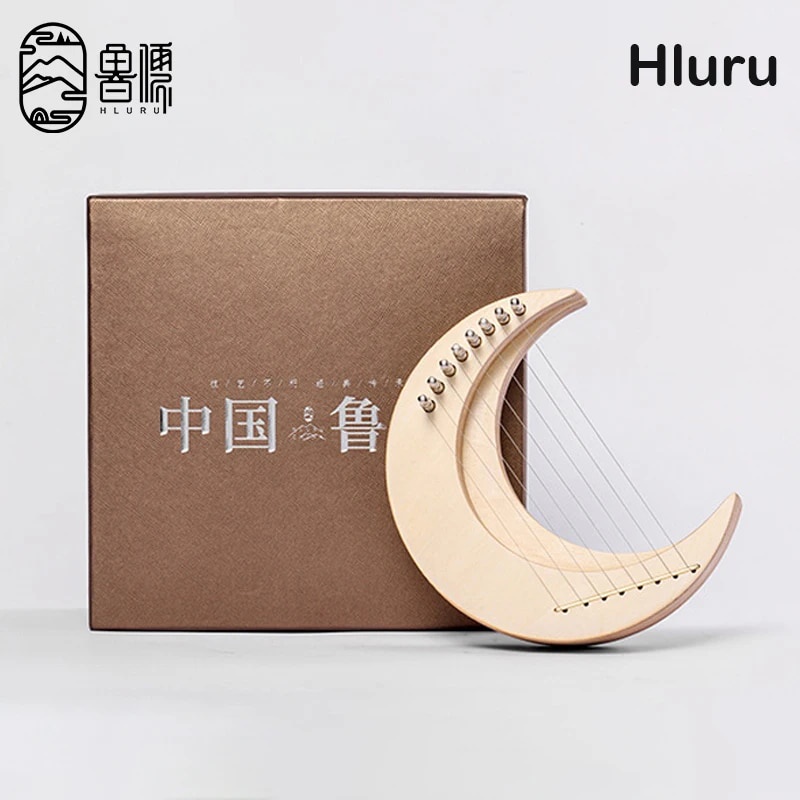Hluru Mini Lyre Harp 8 Strings Moon Lyre Harp 8 Strings Piano Harp Lyre 