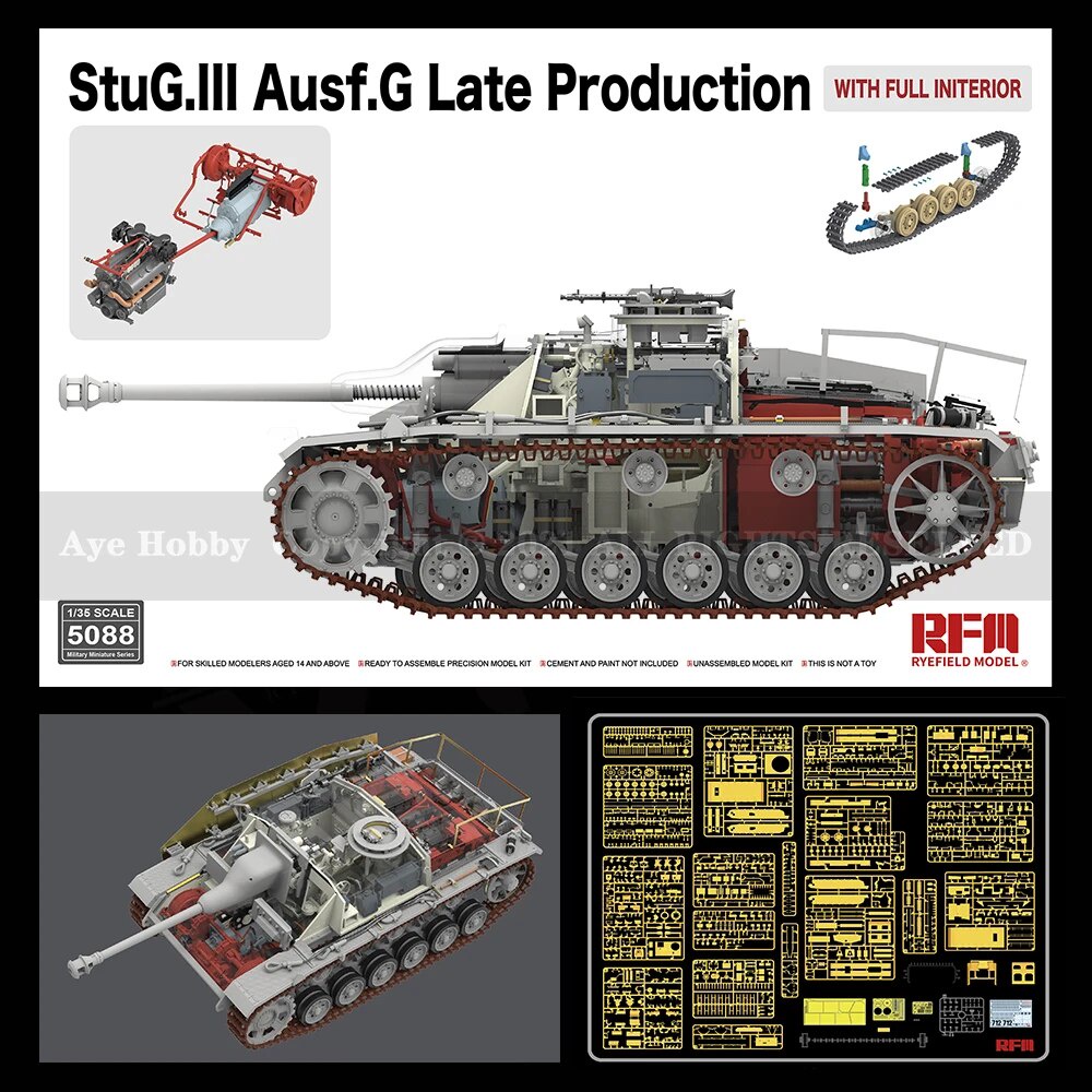 478 w/Fully Interior Ryefield Model RFM RM-5088 1/35 StuG.III Ausf.G ...