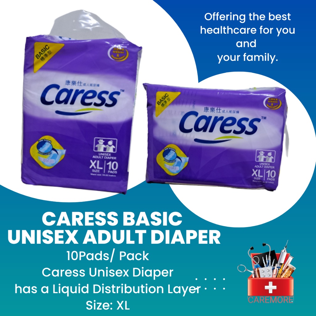 CARESS BASIC UNISEX ADULT DIAPER XL SOLD BY 10 PADS PER PACK Shopee
