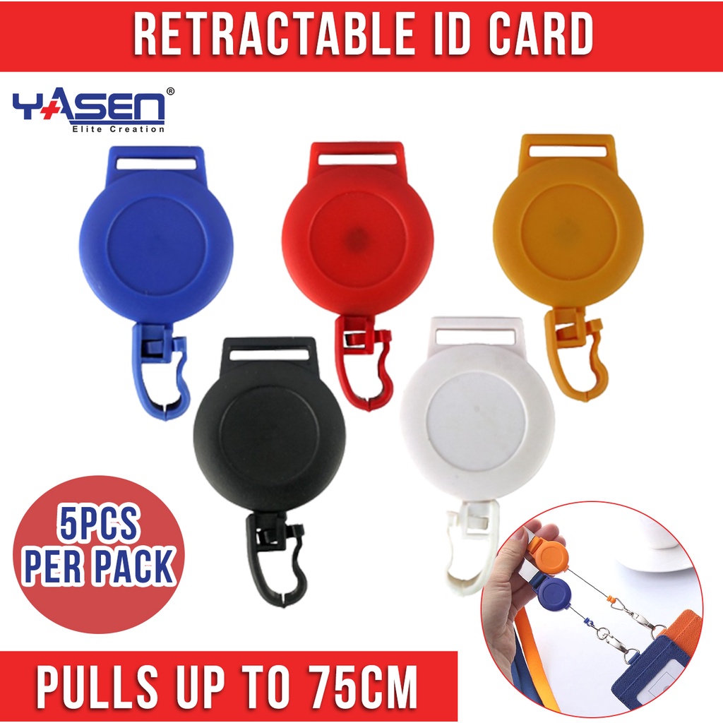 Retractable ID Card Badge Reel Holder (5pcs / Pack)