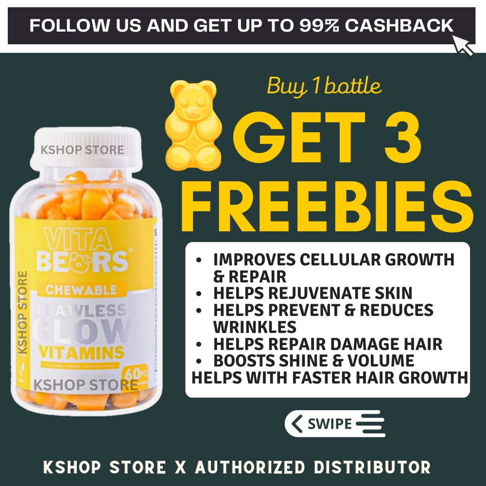 Vitabears Flawless Glow Chewable Vitamins Hair Nails Skin