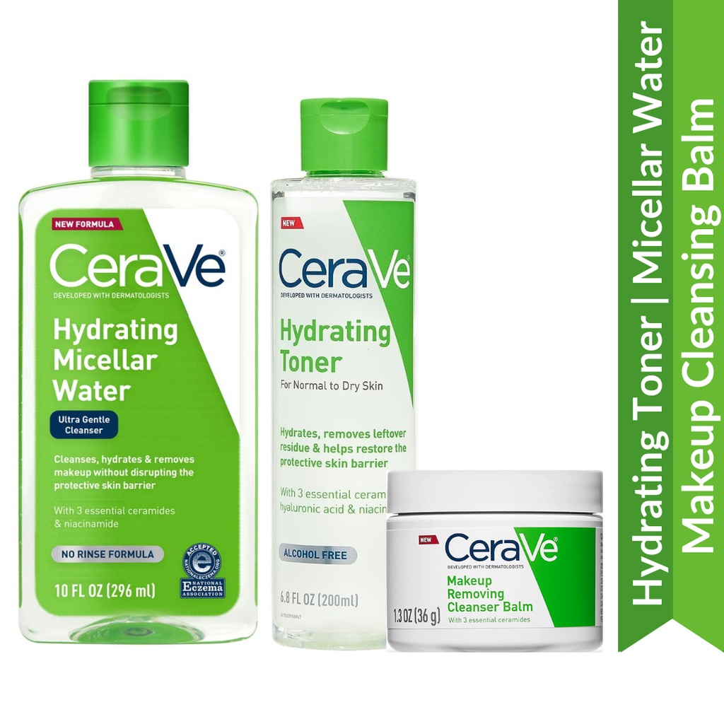 CeraVe Hydrating Toner Micellar Water Makeup Remover Cleansing Balm