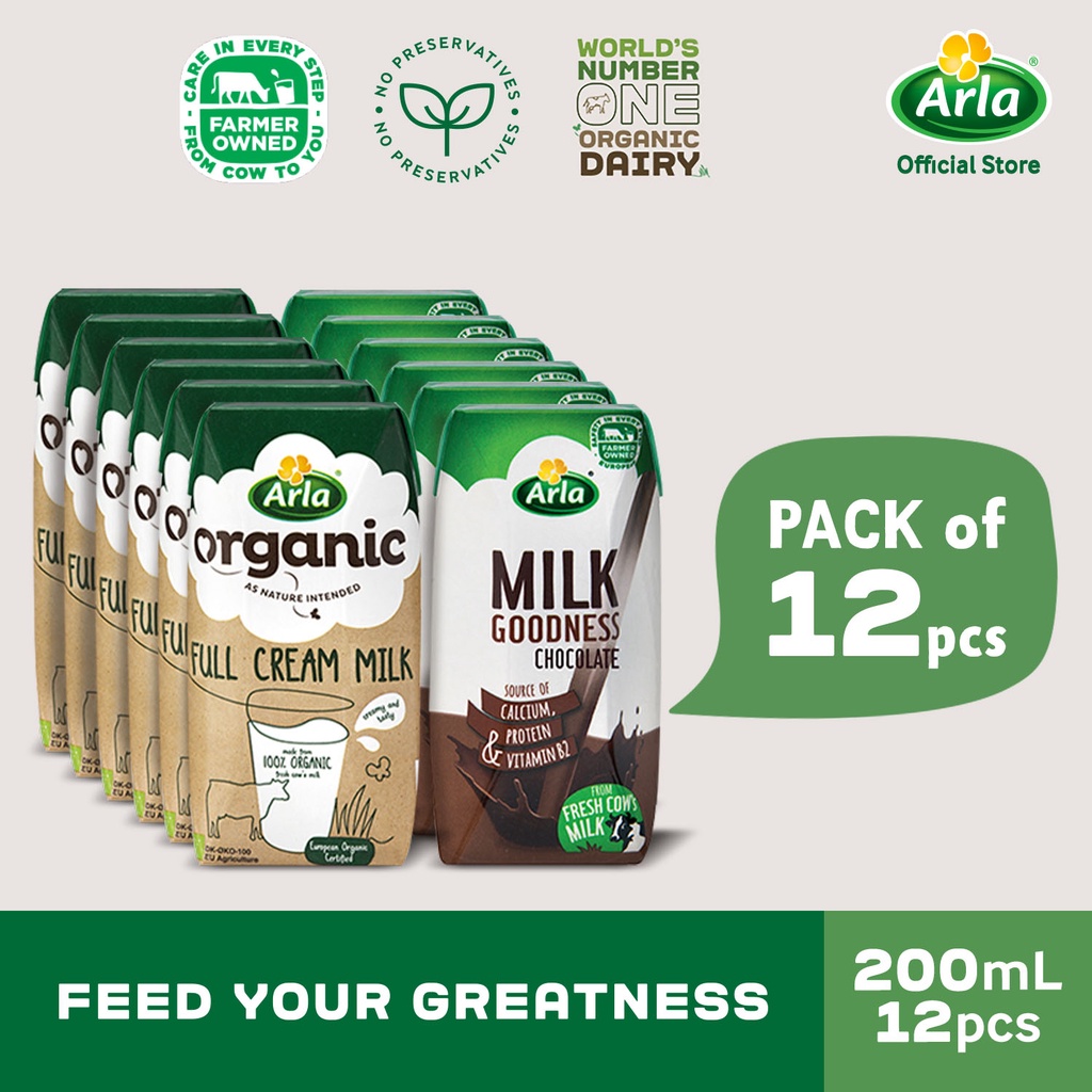 2024 model Milk Full and Organic Arla Chocolate Cream 12Pack 200ml ...