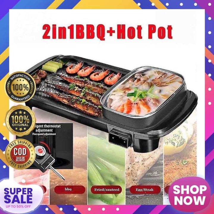 ORIGINAL Korean Samgyupsal Grill Pan Electric 2 in 1 Korean Style