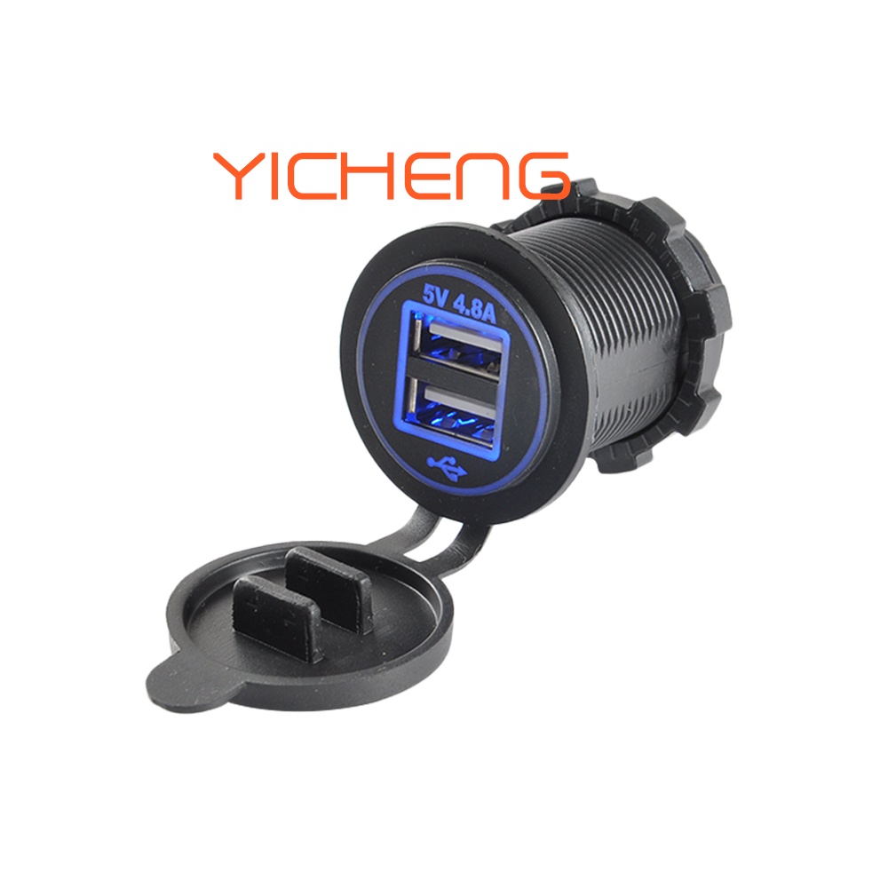 12V 24V DC Auto BUS USB Socket Dual 5V 2.4A 4.8 amps 4.8A Car Charger ...