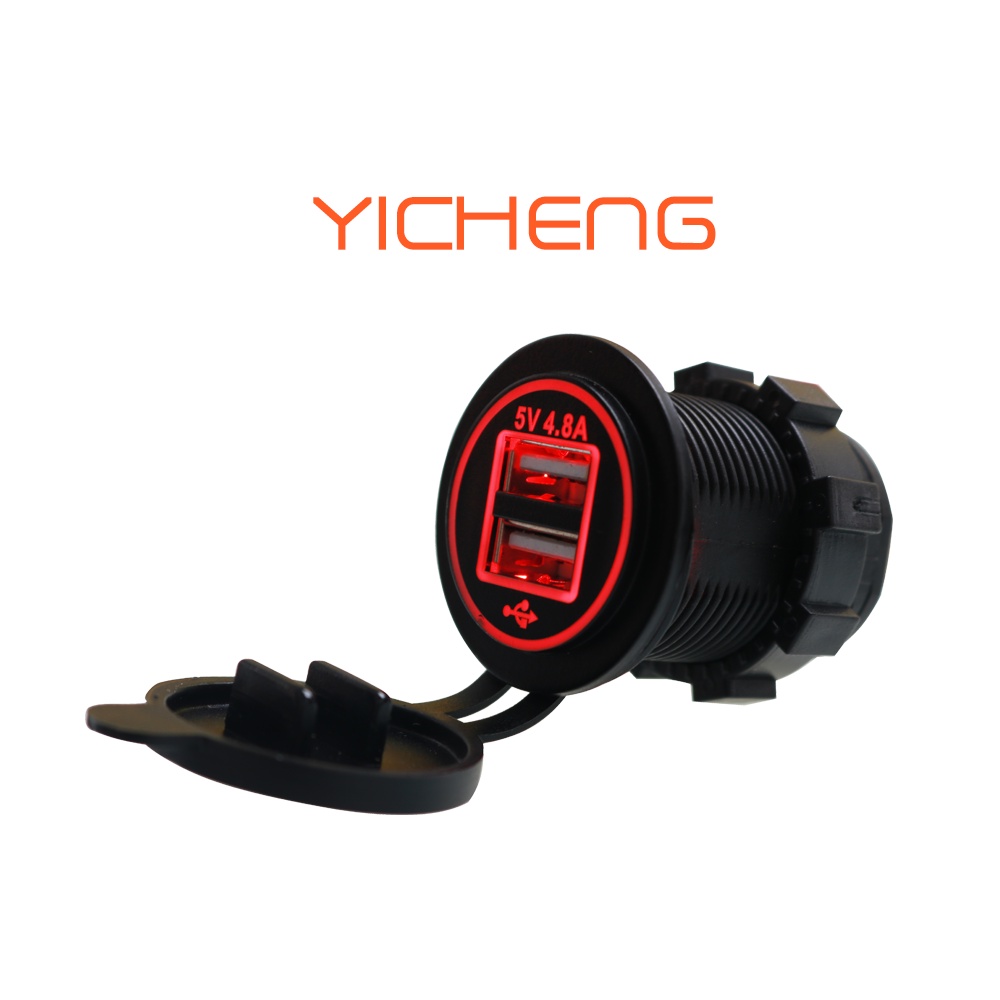 12V 24V DC Auto BUS USB Socket Dual 5V 2.4A 4.8 amps 4.8A Car Charger ...