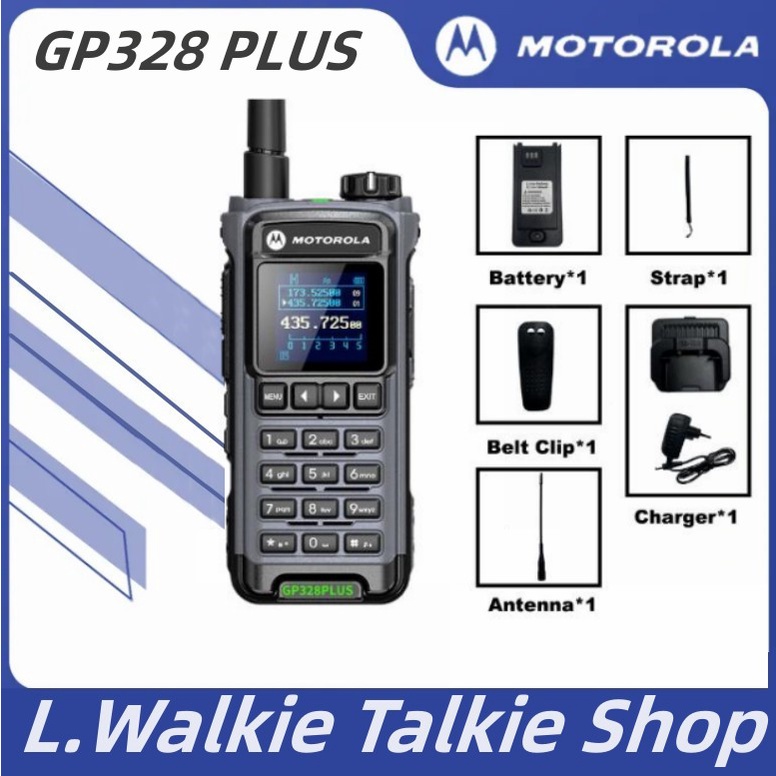 MOTOROLA GP328 PLUS 10W Two Way Radio Walkie Talkie Long Range 20km ...