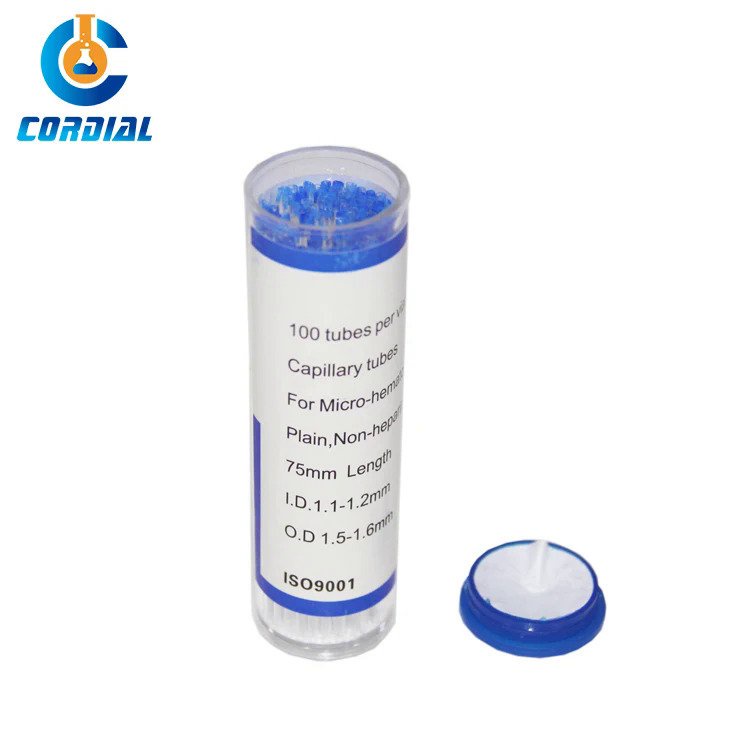 1292B Nonheparinized capillary tube, blue, L=75mm, Packed in plastic